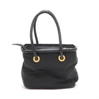 ✨極美品✨CELINE ハンドバッグ サークルハンドル レザー ブラック CELINE セリーヌ ロゴサークルモチーフ サテン×レザー ワン