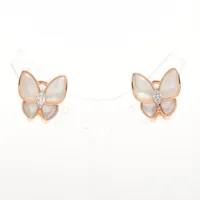 【VINTAGE】ヴァンクリーフ&アーペル パピヨン シェル ピアス ヴァンクリーフ&アーペル ドゥ パピヨン シェル ダイヤ ピアス
