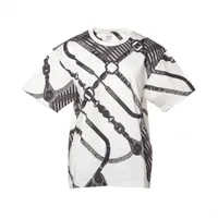 エルメス 25SS コットン Tシャツ 36 レディース ブラック×ホワイト