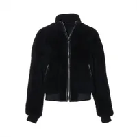 エルメス 21AW ラム レザージャケット 36 レディース ブラック