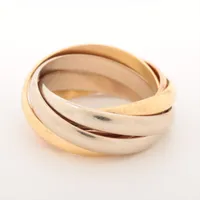 カルティエ トリニティ 5連 リング 750(YG×PG×WG) 8.7g 50 刻印かすれ