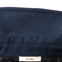 CÉLINE ネイビー ウール ピーコート セリーヌ フィービー期 ウール×シルク ピーコート 40 レディース