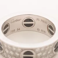 カルティエ ラブ Au750 リング サイズ10.5 CARTIER カルティエ ラブ リング シルバー 1Pダイヤ 750ホワイト