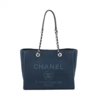 シャネル キャンバスレザー ドーヴィル トートバッグ シャネル CHANEL ドーヴィル トートバッグ グレー系 キャンバス