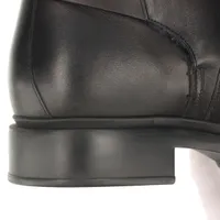 エルメス ヴェオ ムートン×レザー ショートブーツ 43 メンズ ブラック