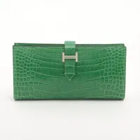 HERMES エルメス ベアンスフレ アリゲーター 長財布 グリーン 楽天市場】【中古】HERMES（エルメス） ベアンスフレ