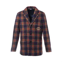 グッチ　GG柄　ジャケット　2019SS サイズ44 裏地のシミあり　大幅値下げ GUCCI】グッチ『GGアップリケ バックロゴ デニムジャケット