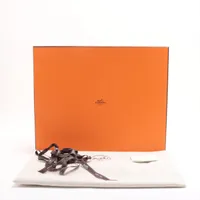 HERMES エルメス ミトン　ロゴ 手袋　グローブ ブラウン　オレンジ ウール HERMES エルメス ミトン ロゴ 手袋 グローブ ブラウン オレンジ
