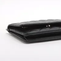 明日着 ナノウォレット 黒xキャビアxS金具♪ マトラッセ CHANEL シャネル マトラッセ キャビアスキン チェーンウォレット