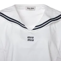 ミュウミュウ 23年 コットン Tシャツ S レディース ホワイト