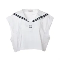 ミュウミュウ 23年 コットン Tシャツ S レディース ホワイト