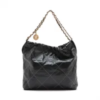 ホワイト カーフスキン ロゴ ゴールドチェーン ショルダーバッグ CHANEL - CHANEL シャネル シャネル22 チェーン 2WAY ショルダー