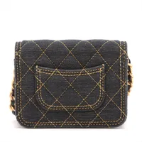 シャネル　ミニミニマトラッセ シャネル ミニミニマトラッセ デニム チェーンショルダーバッグ