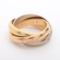 カルティエ トリニティ Au750 リング 12.5号 カルティエ トリニティ 5P ダイヤ リング 750(YG×PG×WG) 9.7g 49