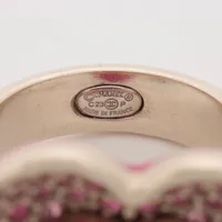 美品 シャネル CHANEL ピンク ストーン ハートリング C23P 12号 美品 シャネル CHANEL ピンク ストーン ハートリング C23P 12号