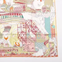 エルメス カレ90 HIPPOPOLIS イポポリス スカーフ シルク イエロー