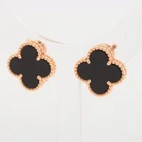 ヴァンクリーフ&アーペル ヴィンテージ アルハンブラ ピアス タイガーアイ ヴァンクリーフ&アーペル ヴィンテージアルハンブラ オニキス