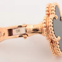 【VINTAGE】ヴァンクリーフ&アーペル オニキス ピアス ヴァンクリーフ&アーペル ヴィンテージアルハンブラ オニキス