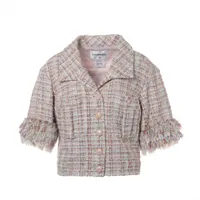 シャネル CHANEL ベスト Size:34 P74492V66068 P74　カメリア ブルー シャネル カメリア P74 コットン ベスト 34 レディース ブルー