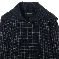 シャネル ココボタン 22年 ウール×ポリエステル ロングコート 38