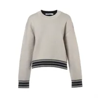 美品☆Christian Dior クリスチャンディオール 214S27AM903 リネン カシミヤ シルク混 セーラーカラー ニット ベージュ系 38 正規品 クリスチャンディオール 22SS リネン×カシミヤ ニット I38