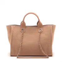 シャネル ドーヴィル 2way トートバッグ キャンバス レザー シャネル ドーヴィルMM キャンバス×レザー 2WAYトートバッグ