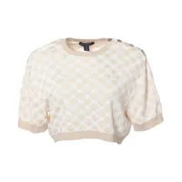 LOUIS VUITTON - 極美品 ルイヴィトン LOUIS VUITTON ニット 22SS セーター シグネチャーチャンキーストライプ レディース L ホワイト LOUIS VUITTON - 極美品 ルイヴィトン LOUIS VUITTON ニット