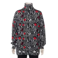 BALENCIAGA バレンシアガ コットン×ウール ニットセーター ブラック×グレー 733861 733861 バレンシアガ 23SS コットン×ウール ニット L メンズ ブラック