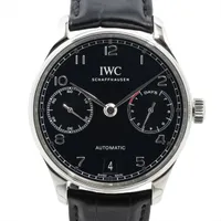 IWC ポルトギーゼ 7DAYS IW500703 SS×革 AT 黒文字盤 A3503587｜中古