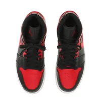 Air Jordan ブラック/レッド ハイカットシューズ ナイキ AIR JORDAN 1 MID レザー ハイカットスニーカー 27.5cm