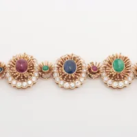 ヴァンクリーフ&アーペル ダイヤ ルビー ブレスレット 18K(YG) 75.5g 