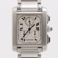 カルティエ クオーツ タンクフランセーズ SS スクエア アイボリー文字盤 Cartier カルティエ タンクフランセーズSM レディース腕時計 QZ