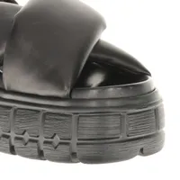MIU MIU ミュウミュウ クロス レザー フラット Sandals サンダル s-musee_370408630
