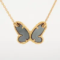 ヴァンクリーフ&アーペル パピヨン オニキス ダイヤ ネックレス 18K(YG