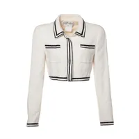 【シルバー◎】透明感のある輝き☆CHANEL カフ シャネル ココボタン 95P コットン×シルク ジャケット 38