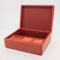 HERMES - エルメス HERMES ファセット Hデダルジュエリー＆時計ケース ウォッチケース アクセサリー インテリア 小物入れ ウッド オレンジ エルメス ジュエリーケース ラッカーウッド オレンジ ファセット