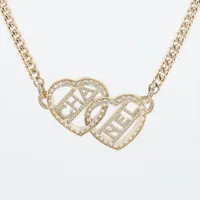 【CHANEL】 F23B ネックレス ラインストーン シャネル F23B ネックレス GP×ラインストーン ゴールド HT007970