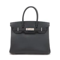 エルメス バーキン30 ヴォーエプソン ブラック シルバー金具 K