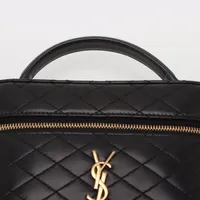 サンローラン レザーバニティバッグ ブラック Saint Laurent Paris(サンローランパリ) YSLロゴ レザー 2WAY