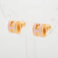 専用　美品✨ 箱付き✨ エルメス ピアス 両耳 ミニ ポップH ピンク ポップH ミニ ピアス ポップアッシュ ピンク シルバー金具 新品同様