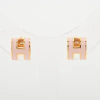 エルメス ミニポップアッシュH ピアス(両耳用) GP ピンク