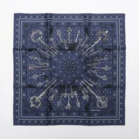 エルメス カレ45 LES CLES 鍵 スカーフ シルク ネイビー AP106171