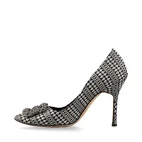マノロブラニク　ハンギシ　ビジューバックル　クリスタル　ヒールパンプス　37 マノロブラニク ハンギシ ファブリック パンプス 37 レディース