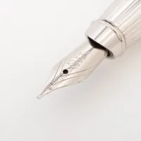 【中古】デュポン 925 シルバー万年筆 ペン先18ct 750 デュポン 万年筆 メタル×レジン ブラック×シルバー ペン先18K 750 M