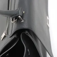 セリーヌ トラペーズ レザー×スエード 2WAYハンドバッグ ブラック