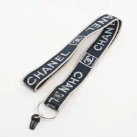 シャネル スポーツライン 05P ネックストラップ ナイロン ネイビー