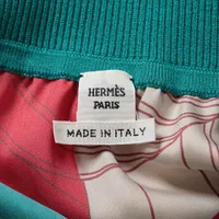 HERMES　22ss　スカート　　シルク　ブルー　40 エルメス 22SS シルク スカート 40 レディース マルチカラー