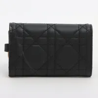 Dior キーケース　カナージュ　ブラック ディオール レディディオール カナージュ レザー キーケース