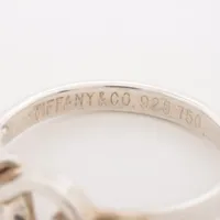 美品　ティファニー　フック&アイ　シルバー925 ゴールド フープリング 約7号 Tiffany & Co. - ティファニー リング フック&アイ 14号