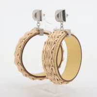 ◇エルメス◇ Hエキップ ピアス 両耳用 バッファローホーン イエロー ブランド エルメス Hエキップ ピアス(両耳用) バッファローホーン
